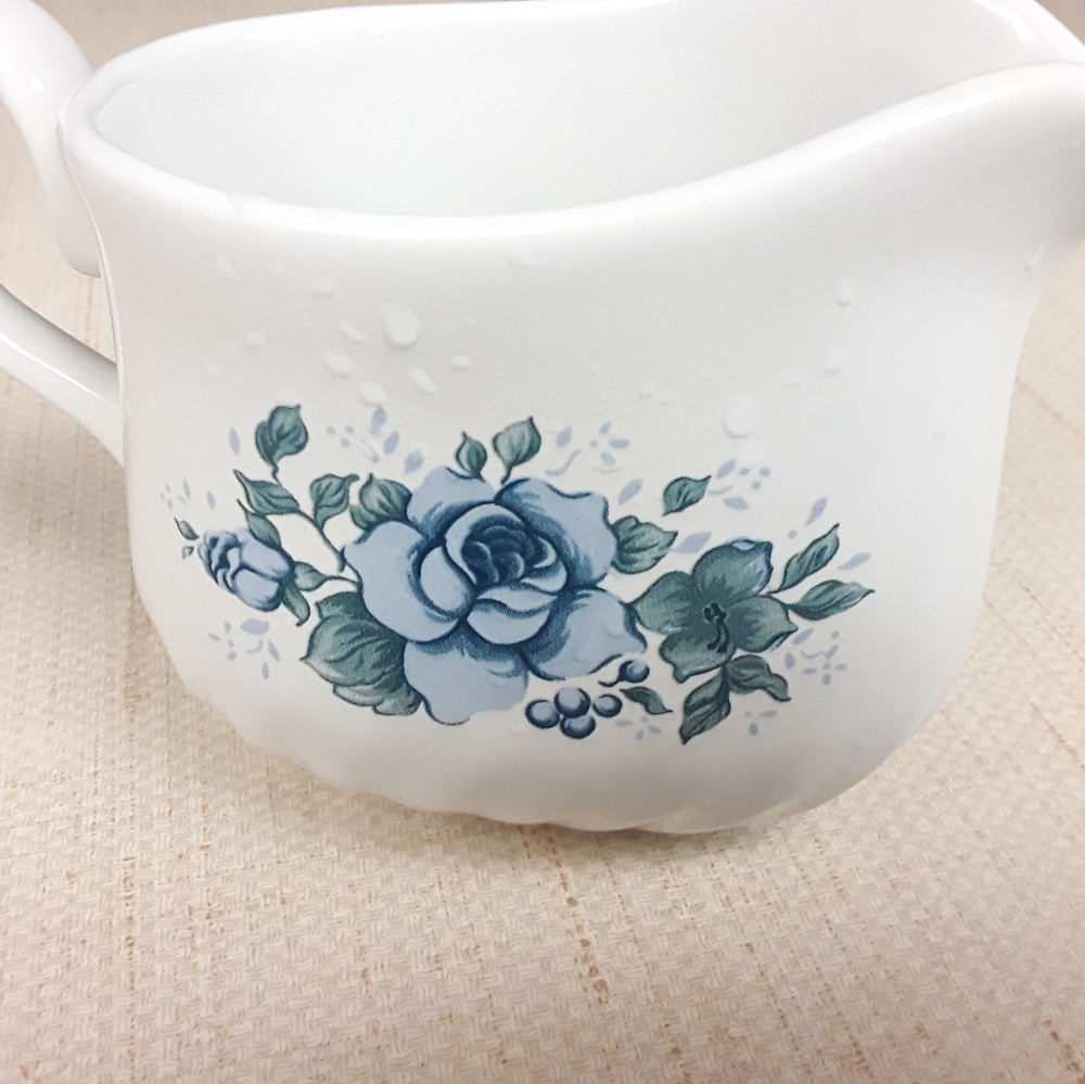 Blue Floral Corelle Sugar Creamer Dish Stoneware
